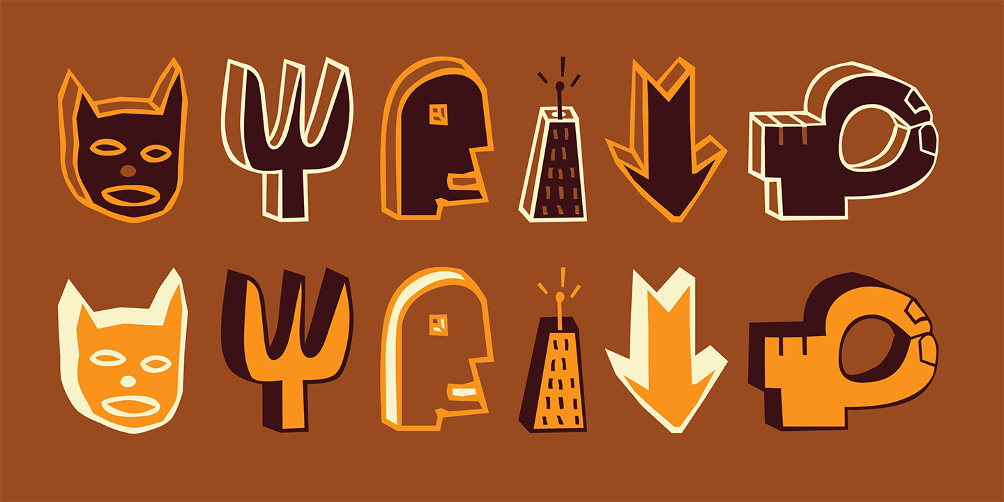 Blockhead Illustrations Font Sample 3
