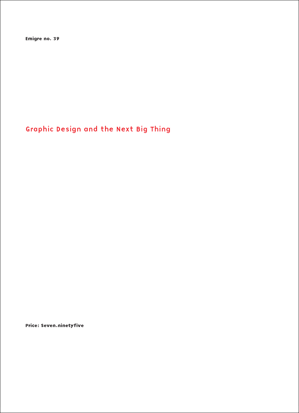 Emigre Magazine Issue 39